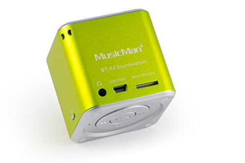 MusicMan mini Wireless Soundstation BT-X2 (MP3 Player, Bluetooth) grün von MusicMan