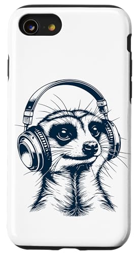 Hülle für iPhone SE (2020) / 7 / 8 Merkat mit Kopfhörer, Equalizer – Musik Erdmännchen von Musical Merkat mit Kopfhörern