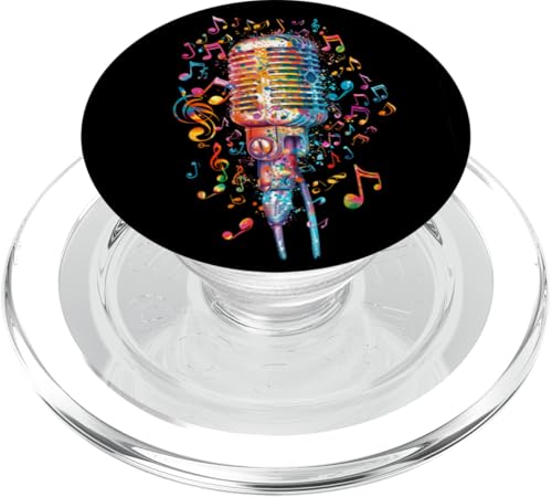 Mikrofon aus Musiknoten - Musikmikrofon PopSockets PopGrip für MagSafe von Musical Microphone - Colorful Music Note Mic