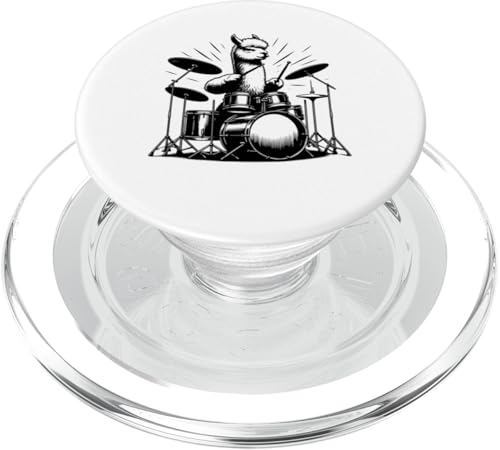 Drumming Alpaka Drummer Drums Music Rock Band PopSockets PopGrip für MagSafe von Musician Animals Co.