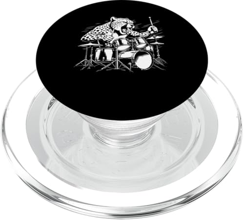 Drumming Cheetah Drummer Drums Music Rock Band PopSockets PopGrip für MagSafe von Musician Animals Co.