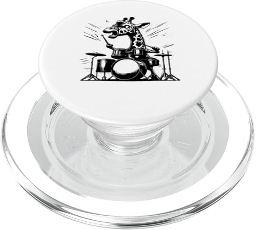 Drumming Giraffe Drummer Drums Music Rock Band PopSockets PopGrip für MagSafe von Musician Animals Co.