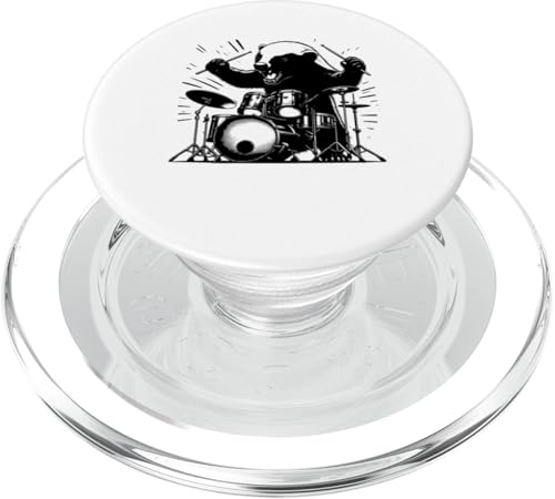 Drumming Honey Badger Drummer Drums Music Rock Band PopSockets PopGrip für MagSafe von Musician Animals Co.