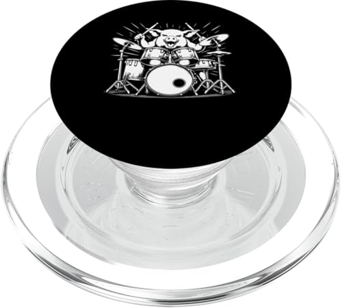 Drumming Pig Drummer Drums Music Rock Band PopSockets PopGrip für MagSafe von Musician Animals Co.