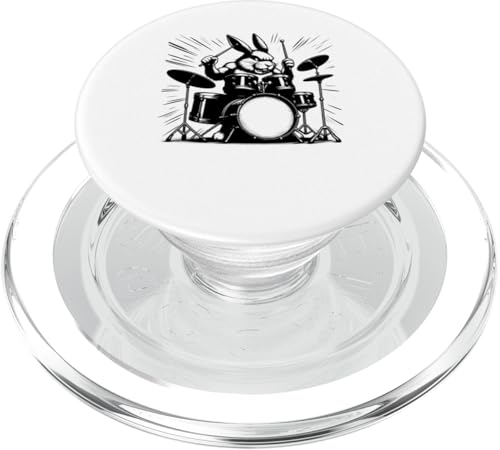 Drumming Rabbit Drummer Drums Music Rock Band PopSockets PopGrip für MagSafe von Musician Animals Co.