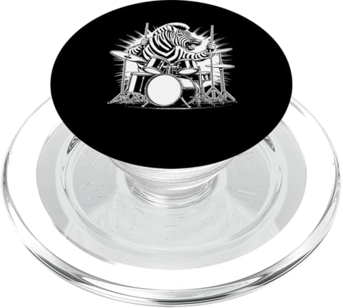 Drumming Zebra Drummer Drums Music Rock Band PopSockets PopGrip für MagSafe von Musician Animals Co.