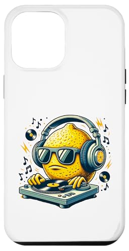 Hülle für iPhone 12 Pro Max Cool Lemon DJ Kopfhorer Plattenspieler von Musik Zitrone DJ Kopfhörer Beats Vinyl