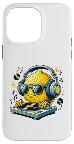 Hülle für iPhone 14 Pro Max Cool Lemon DJ Kopfhorer Plattenspieler von Musik Zitrone DJ Kopfhörer Beats Vinyl