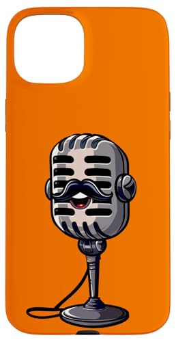 Lustiges Mikrofon mit Schnurrbart – Schnurrbart-Mikrofon Hülle für iPhone 15 Plus von Mustached Microphone - Cute Mustache Mic Deisgns