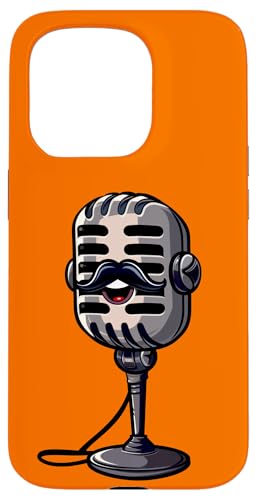 Lustiges Mikrofon mit Schnurrbart – Schnurrbart-Mikrofon Hülle für iPhone 15 Pro von Mustached Microphone - Cute Mustache Mic Deisgns