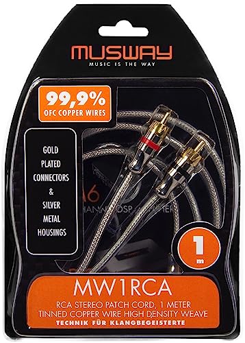 Musway MW1RCA - Cinch-Audio-Stereokabel, 1 Meter aus hochleitfähigem Vollkupfer (99,9% OFC) von Musway