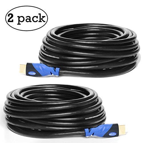 MutecPower 2 Stück 15m High Speed HDMI Kabel 2.0 mit Ethernet - unterstützt Full HD 3D 4K & Audio Return Channel - 15 Meter - 2 Stück Schwarz von MutecPower