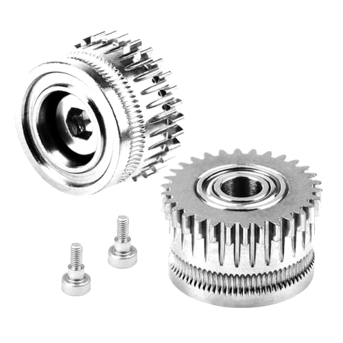 Muuoeou 2 Stück für K1 K1C K1 Max Extruderzubehör All Metal Filament Gear 3D-Druckerzubehör -Getriebe-Extrusionskit von Muuoeou