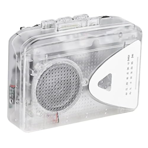 Muuoeou Kassettenplayer Transparent Kassettenspieler FM/AM Radio Externer Lautsprecher Stereoplayer Kassetten- von Muuoeou