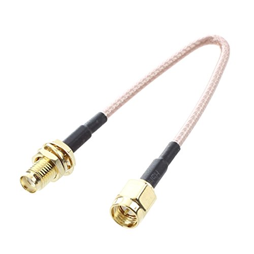 Muuoeou SMA Buchse auf SMA Male F/M Antenne Verbindungskabel Adapter Schwarz+Gold von Muuoeou