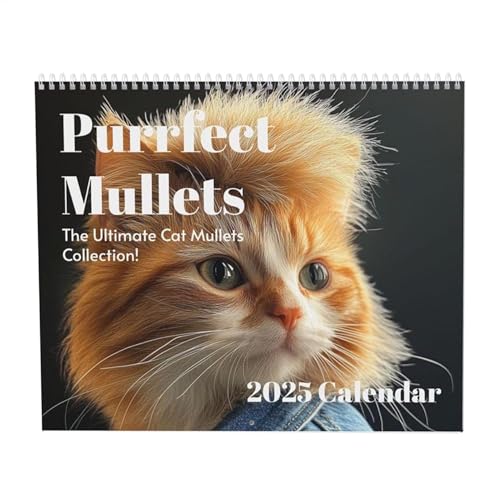 Lustige Katze Kalender 2025, Katze Vokuhila Kalender 2025, Tierkalender 2025, Hängend 12 Monate Wand Scroll Kalender, Wandkalender Dekoration für Zuhause von Muuzebsy