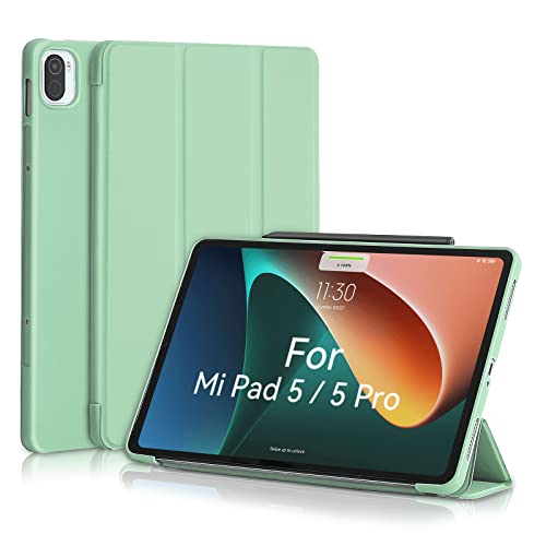 MuyDoux Hülle für Xiaomi Mi Pad 5/5 Pro 11 Zoll 2021, glatter Vorderdeckel und weiche Rückseite, Auto Schlaf/Wach, Ultra Dünn Leichte Schutzhülle für Xiaomi Mi Pad 5 / Mi Pad 5 Pro 5G (Grün) von MuyDouxTech