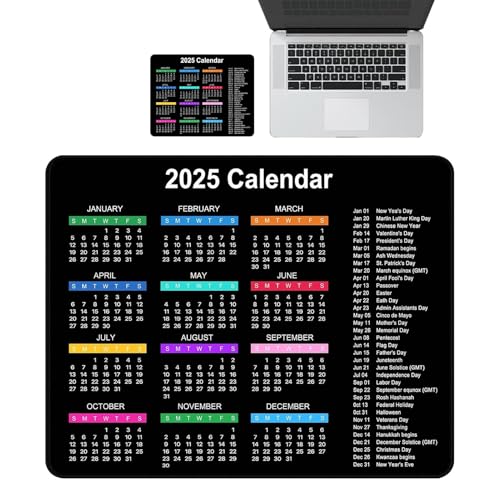 Mwqpgyh 2025 Kalender Mäusepad | Rutschfestes Mäusepad für Laptop - 9,8 x 7,8 Zoll ergonomische Mäusepads zum Arbeiten, Spiel-Mäusematte mit rutschfester Gummiunterseite von Mwqpgyh