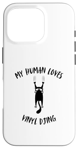 Hülle für iPhone 16 Pro My Human Loves Vinyl DJing – Cat Parent Hobby Lover von My Human Loves Stuff