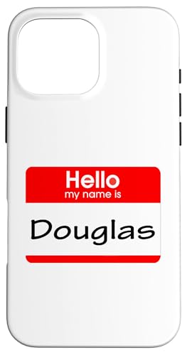 Hülle für iPhone 16 Pro Max Douglas, Hello My Name is Namensschild, Badge von My Name is Stuff