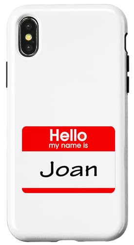 Hülle für iPhone X/XS Joan, Hello My Name is Namensschild, Badge von My Name is Stuff