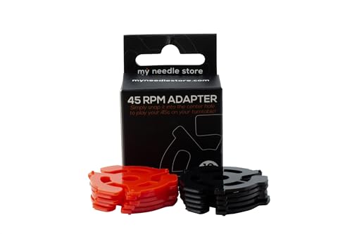 My Needle Store [SA-10] Adapter für 45 Aufnahmen, 10 Stück (5 rot, 5 schwarz), für 45 U/min Disc Player und Plattenspieler, perfekt für 7-Zoll-Vinyl von My Needle Store