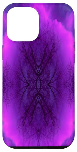 Hülle für iPhone 13 Pro Max Mandala-Gemälde mit abstrakten Wolken, Magenta und Violett von My Rubio Garden