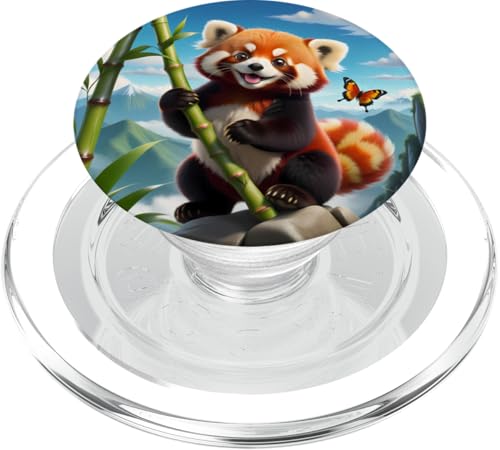 Entzückender roter Panda auf einem Berg V1 PopSockets PopGrip für MagSafe von My Squirrel and I