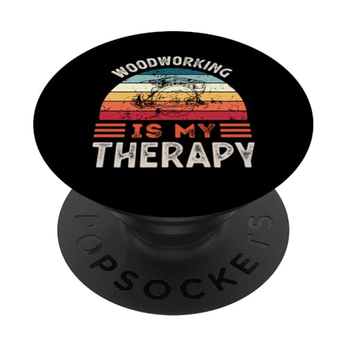 Holzbearbeitung ist meine Therapie lustig PopSockets Klebender PopGrip von My Therapy