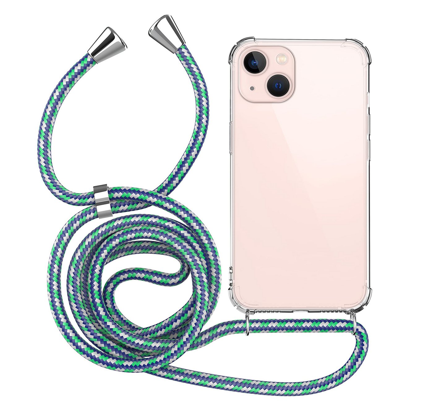 MyGadget Handyhülle Handykette für für Apple iPhone 13 Mini, mit Handyband zum Umhängen Kordel Schnur Case Schutzhülle Blau von MyGadget