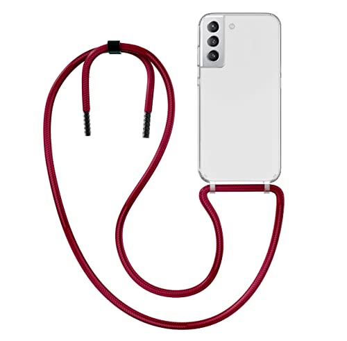 MyGadget Handykette für Samsung Galaxy S22 - [ Hülle mit Band abnehmbar & verstellbar ] - Handyhülle mit Handyband zum Umhängen Schnur Case Schutzhülle - Wein Rot von MyGadget