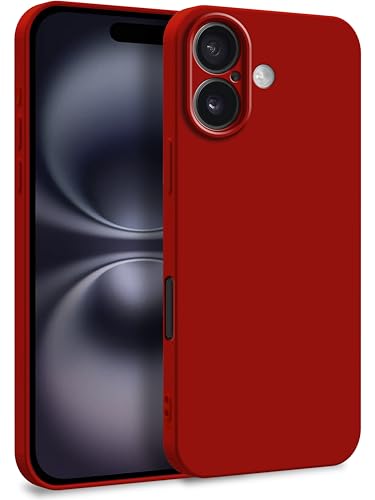 MyGadget Hülle für iPhone 16 - Zweilagige Handyhülle mit Kameraschutz - Cover mit Innenfutter & Silikon außen - Rot von MyGadget