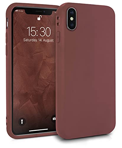 MyGadget Hülle kompatibel mit iPhone XS Max - robuste Handyhülle TPU Case Slim Silikonhülle - Back Cover Kratzfest Schutzhülle matt Braun von MyGadget