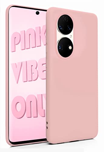 MyGadget Hülle für Huawei P50 Pro - robuste Silikon Schutzhülle - TPU Case Slim - Silikonhülle Back Cover - Ultra Kratzfest Handyhülle matt - Rosa von MyGadget