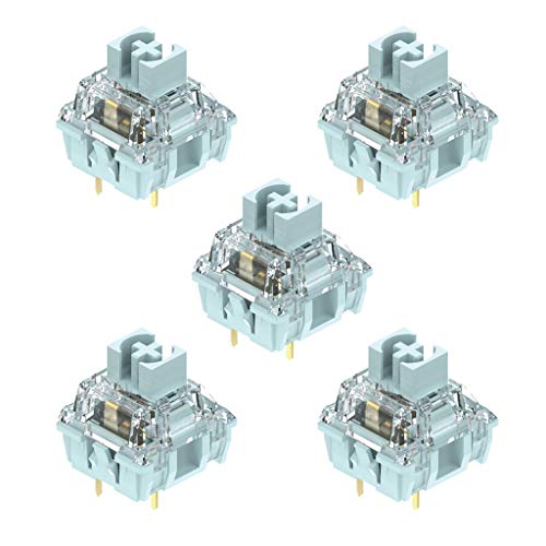 Myazs TTC-Schalter für MX-Serie, 3-polig, bläulich-weiß, maßgeschneidert, 5 Stück, linearer Schalter, mechanische Tastatur, Ersatzteil, handgefertigtes OEM-Profil, Kunstharz-Tastenkappen, Tastenkappen von Myazs