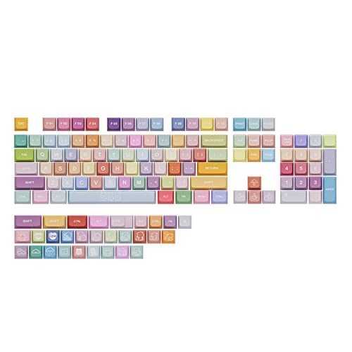 Einzigartige 133 PBT-Tastenkappen für mechanische Gaming-Tastaturen, ergonomisches Design, PBT-Tastenkappen, verschleißfestes Tastaturabdeckungs-Set, 133 Tastenkappen von Myazs