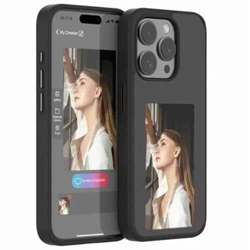 Mycotech Handyhülle Schutzhülle mit E-Ink-Display für iPhone 16 – NFC-fähig Smartphone Case zur individuellen Anzeige von Bildern, Fotos und Texten (16) von Mycotech