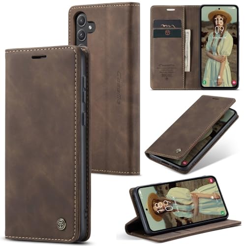 Mycotech Handyhülle für Samsung Galaxy A56 5G Hülle Retro Dünne Handyhülle mit Kartenfach Geld Slot Ständer PU Ledertasche TPU Bumper Wallet Case Flip Schutzhülle (Dunkelbraun, A56) von Mycotech