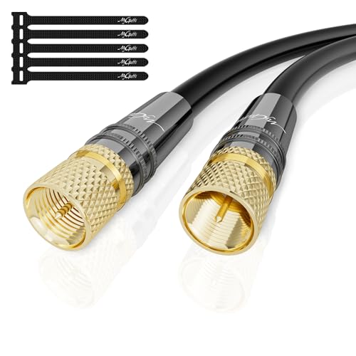 Mygatti 30M Antenna Cable HD Coaxial Satellite Cable - 2x F Connector Gold Plated Metal Cap, supports HDTV, DVB-T2, DVB-C, DVB-S, for digital, analogue reception von Mygatti