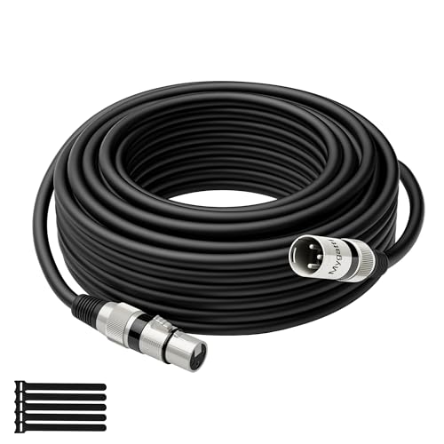 Mygatti XLR-Kabel Mikrofonkabel 10m(schwarz),Stecker auf Buchse,3 polig abgeschirmt ausbalanciert DMX-Patchkabel,mit EMI-und RFI-Unterdrückung,Kompatibel mit Verstärker,Lautsprecher+5 Kabelbinder von Mygatti