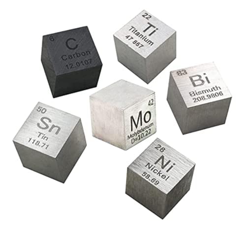 Myhoomowe 6-Teiliges Elemental-Quadrat-Set, Quadrate mit Einer Dichte Von 10 Mm, AlltäGliche Quadrate Bis zu 99,99% Rein für die Elemental-Probensammlung zum Selbermachen von Myhoomowe