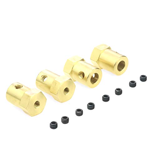 Myingaou 4PCS 5Mm Bis 12Mm Messing Kombinierer Radnabe Sechskantadapter für B14 B16 C14 C24 MN D90 D91 MN99S RC Auto Upgrade Teile von Myingaou