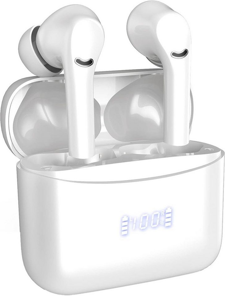 Mysic Bluetooth 5.3 Kabellos mit 4 ENC Mikrofon, 42 Std Spielzeit In-Ear-Kopfhörer (Kabellose Freiheit für ungestörten Musikgenuss, egal wo Sie sind., USB-C Ladekoffer Noise Cancelling Earbuds IPX7 Sport LED Anzeige) von Mysic
