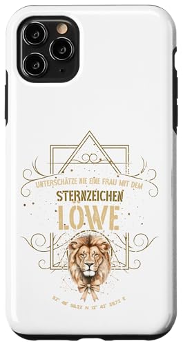 Hülle für iPhone 11 Pro Max Unterschätze nie eine Frau mit dem Sternzeichen Löwe von Mystic Zodiac Art Designs