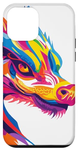 Hülle für iPhone 12 mini Mehrfarbiger Pop-Art-Drachenkopf in lebendigem Stil von Mystical Medieval Dragon Legends Merchandise