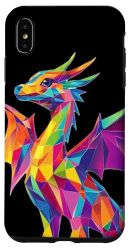 Hülle für iPhone XS Max Geometrischer Drache im lebendigen Low-Poly-Kunststil für Kinder von Mystical Medieval Dragon Legends Merchandise