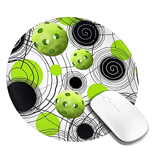 Green Pickle Ball Print Mauspad Runde Gaming Mousepad Personalisierte Kunstdruck Mauspad für Computer Laptop & PC für Schreibtisch Office von N\A