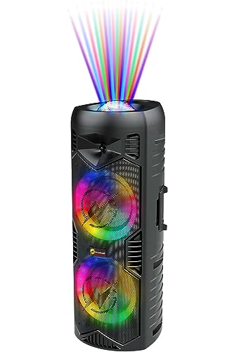 Let's Go Party 5150 Musikbox Bluetooth : Ultimativer Partybox mit 200W 6-Zoll-Doppellautsprechern - Tragbarer Karaoke Lautsprecher mit drahtlosem Mikrofon, 5H Spielzeit, Fernbedienung & Lichtshow von N-Gear