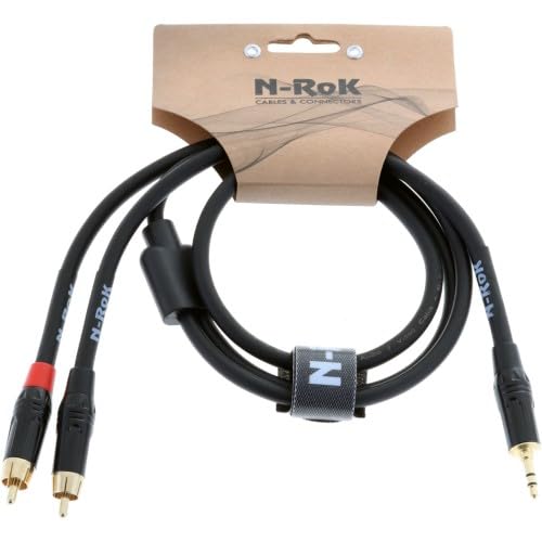 N-RoK Premium Kabel Klinke 3,5mm stereo / 2x Cinch 0,9m von N-RoK