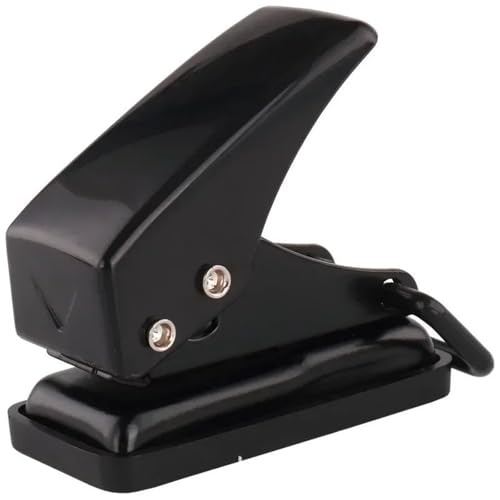 Bindegeräte Single Ring Mini Hole Punch Paper Punch tragbare runde Hole Puncher Office School Bindungsmittel Briefpapier fach Locher(Black) von NADCFN